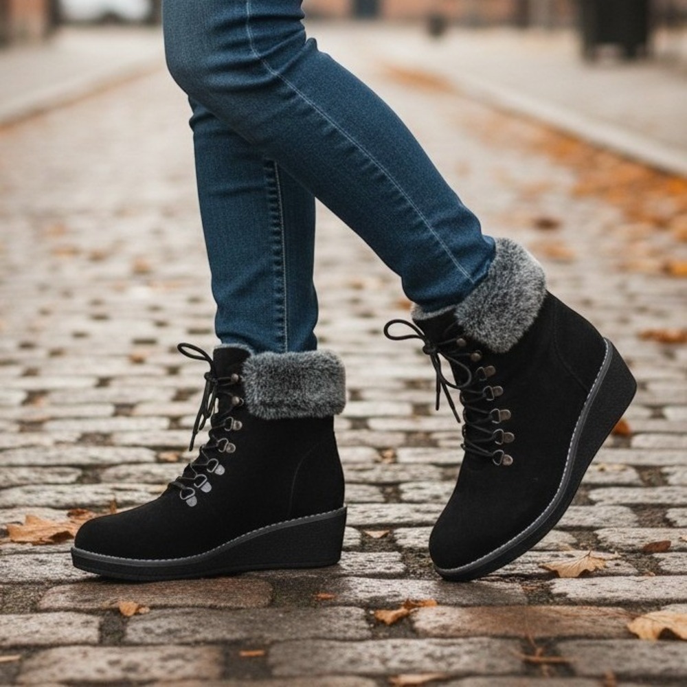 Boutique by Corkys Fox Bay Womens Ankle Boot Size 10 Winter Fashion Black Suede